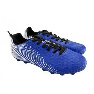 Vizari Stealth FG Boys Size 13 Blue White Round Toe Lace Up Low Top Soccer Shoes